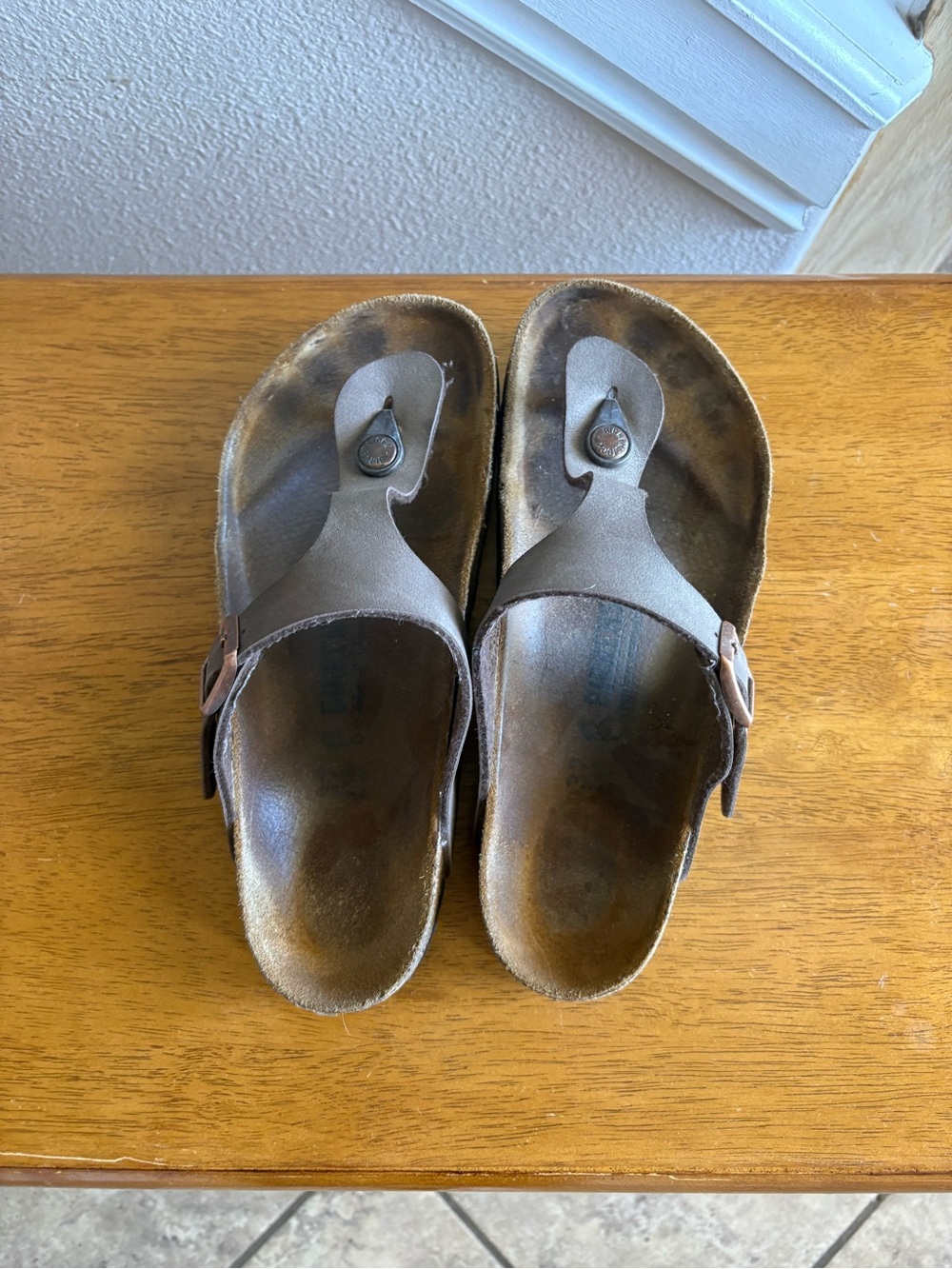 Birkenstock Brown Leather Thong Sandals